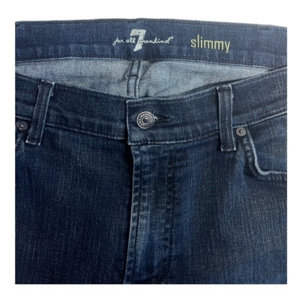 7 FOR ALL MANKIND Slimmy Mens Jeans Size 38x33 Blue Relaxed Fit - Picture 4 of 6